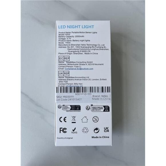 Motion Sensor Night Light Rechargeable Battery Powered Portable Dimmable Warm - Picture 4 of 7